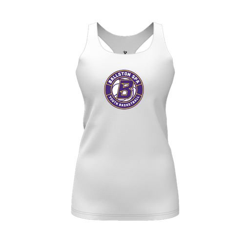 [FT0TRBWH-FYS-LOGO1] Decker Racerback Tank Top (Female Youth S, White, Logo 1)