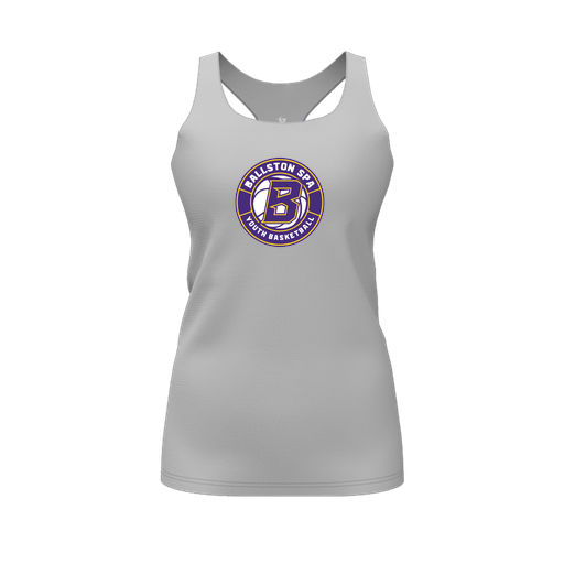 [CUS-DFW-RCBK-PER-GRY-FYS-LOGO1] Racerback Tank Top (Female Youth S, Gray, Logo 1)