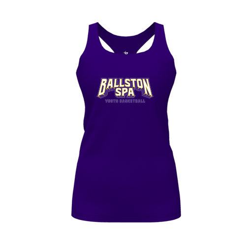 [CUS-DFW-RCBK-PER-PUR-FYS-LOGO3] Racerback Tank Top (Female Youth S, Purple, Logo 3)