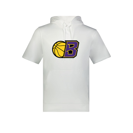 [6871.005.S-LOGO2] Men's Dri Fit Short Sleeve Hoodie (Adult S, White, Logo 2)