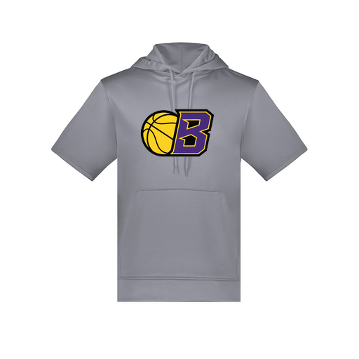 [6871.059.S-LOGO2] Men's Dri Fit Short Sleeve Hoodie (Adult S, Gray, Logo 2)