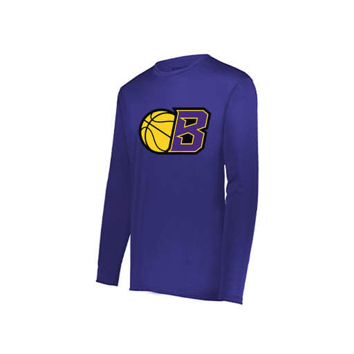 [222822.747.XS-LOGO2] Men's LS Smooth Sport Shirt (Adult XS, Purple, Logo 2)