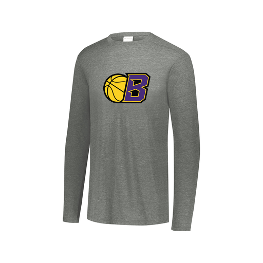 [FTLCUBGY-AXS-LOGO2] Decker Men's Tri-Blend T-Shirt - Long Sleeve (Adult XS, Gray, Logo 2)