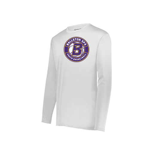 [222823.005.S-LOGO1] Youth LS Smooth Sport Shirt (Youth S, White, Logo 1)