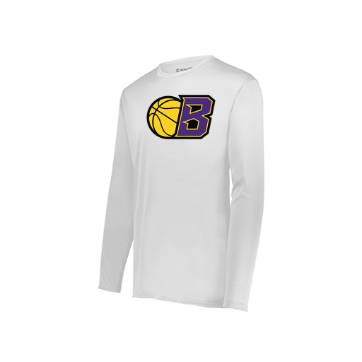 [222823.005.S-LOGO2] Youth LS Smooth Sport Shirt (Youth S, White, Logo 2)