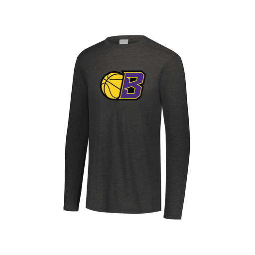 [FTLCUBBK-YS-LOGO2] Decker Youth Tri-Blend T-Shirt - Long Sleeve (Youth S, Black, Logo 2)