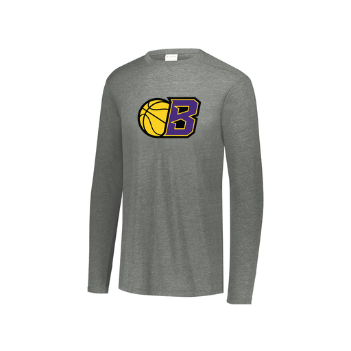 [FTLCUBGY-YS-LOGO2] Decker Youth Tri-Blend T-Shirt - Long Sleeve (Youth S, Gray, Logo 2)