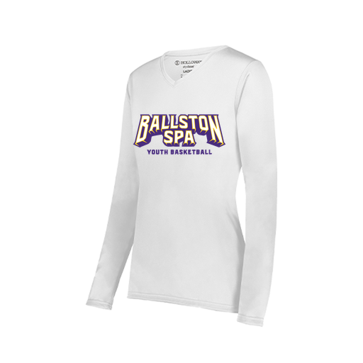 [222824.005.S-LOGO3] Ladies LS Smooth Sport Shirt (Female Adult S, White, Logo 3)