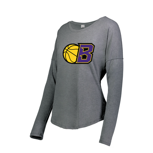 [FTLCUBGY-FAS-LOGO2] Decker Women's Tri-Blend T-Shirt - Long Sleeve (Female Adult S, Gray, Logo 2)