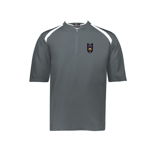 [229581-AS-GRY-LOGO4] Men's Dugout Short Sleeve Pullover (Adult S, Gray, Logo 4)
