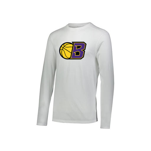 [3076.005.S-LOGO2] Youth LS Ultra-blend T-Shirt (Youth S, White, Logo 2)