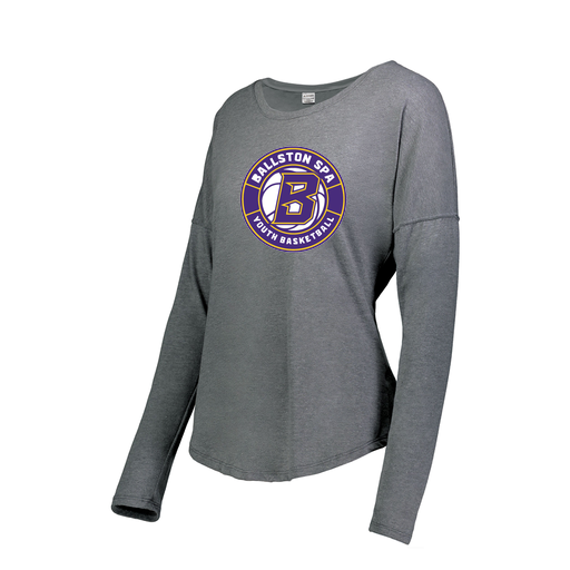 [3077.013.S-LOGO1] Ladies LS Ultra-blend T-Shirt (Female Adult S, Gray, Logo 1)