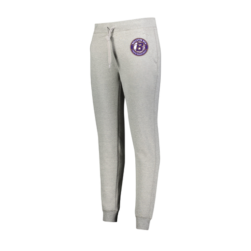 [229748.017.XS-LOGO1] Ladies 60/40 Fleece Jogger (Female Adult XS, Silver, Logo 1)